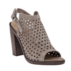 Rag & Bone Wyatt Suede Leather Block Heel Open Toe Sandals Gray EU 37/US 7